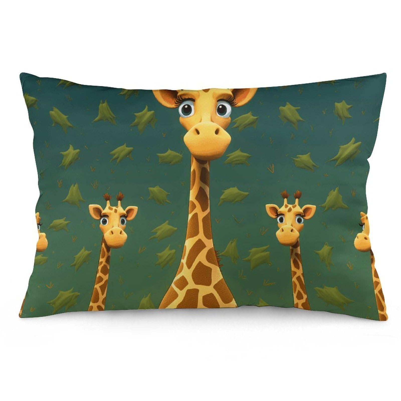 2 Pack Pillow Cases for Hair and Skin, Soft Breathable Pillow Case Covers with Hidden Zipper, Cartoon Giraffe Pillowcase 20"x30" Pillow Covers for Sleeping Gift