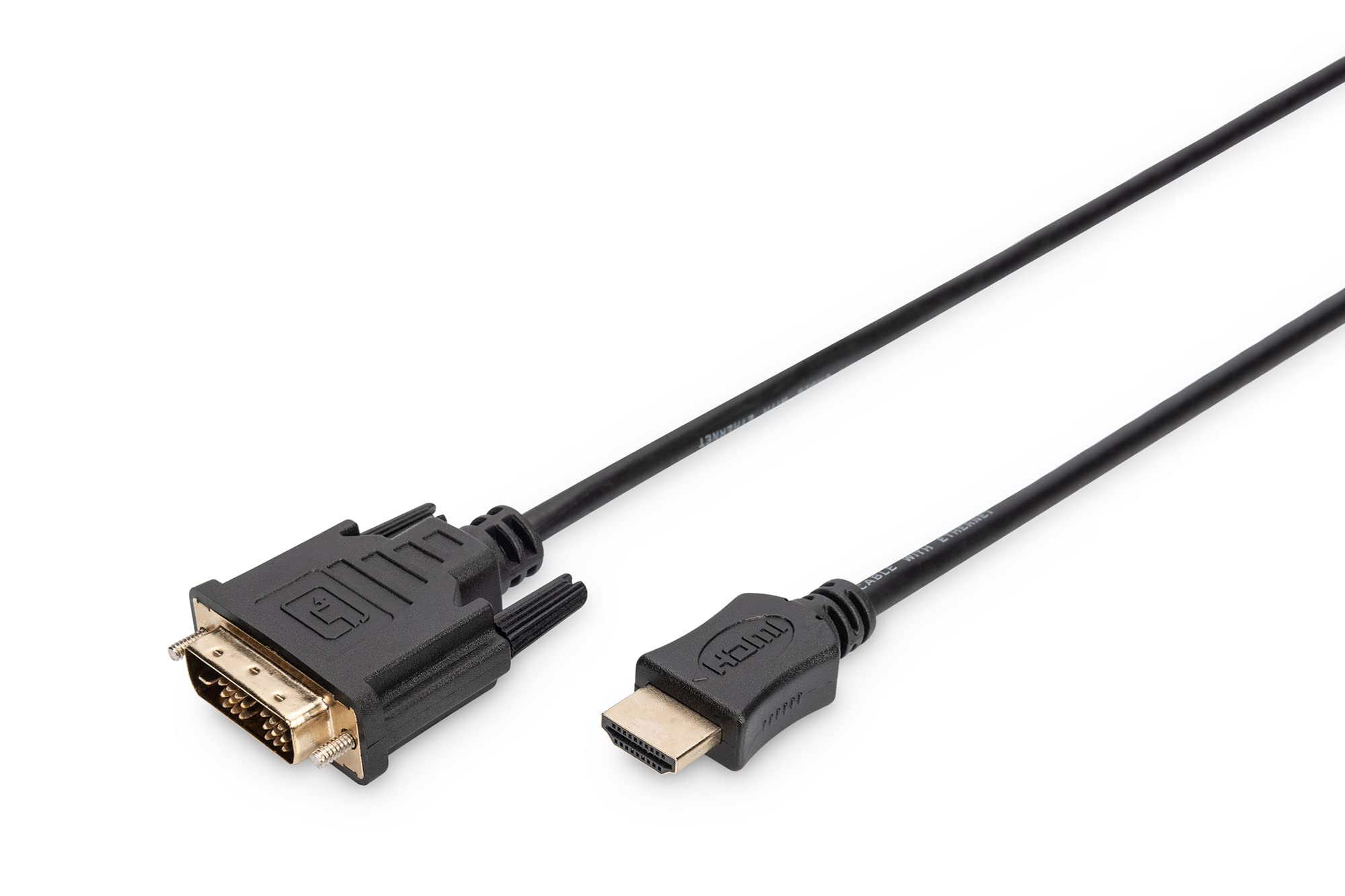 DIGITUS Cable adaptador HDMI - Tipo-​A a DVI-​D (18+​1) - Full HD - 2 m - Enlace único - Compatible con PC, monitor, proyector