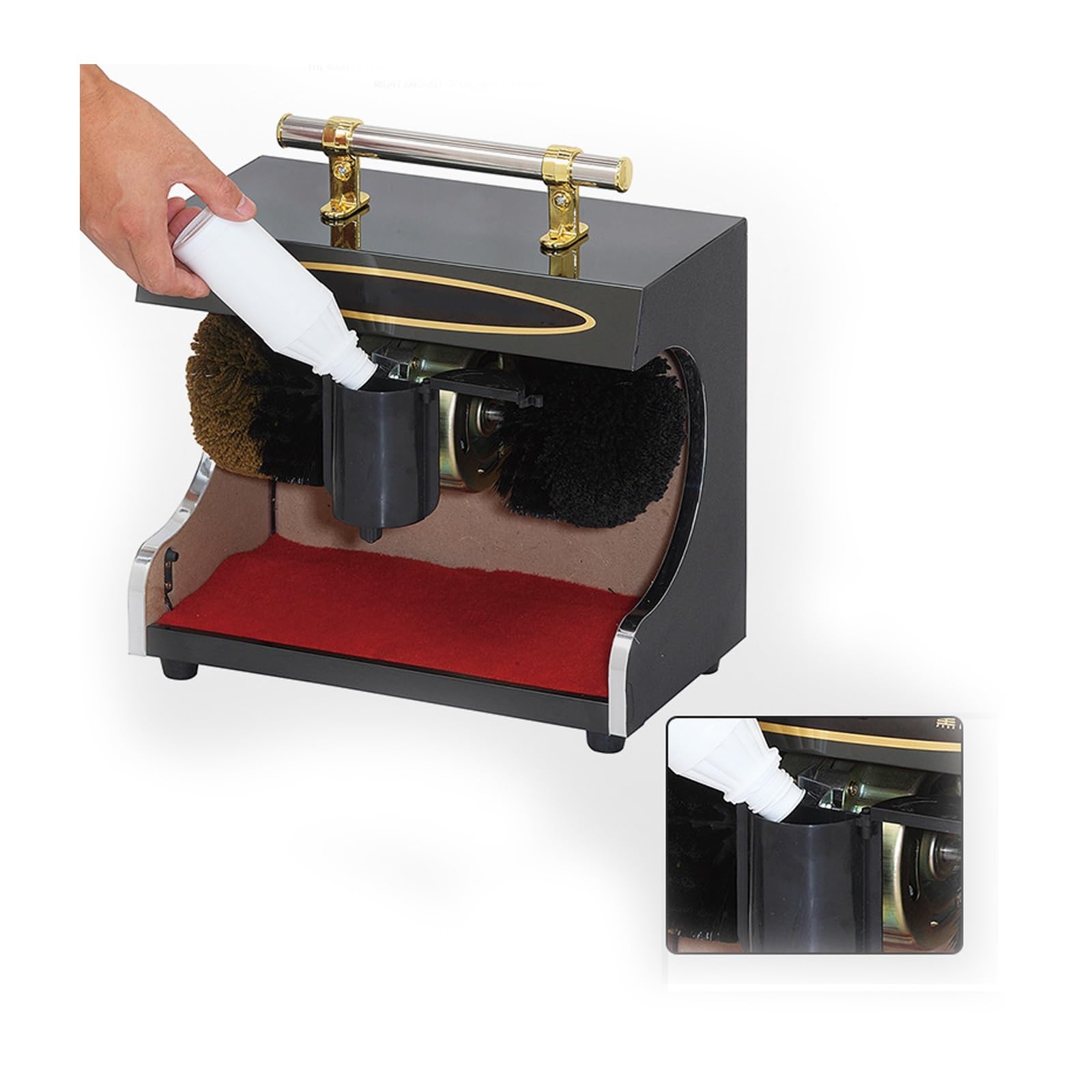 Máquina pulidora eléctrica de zapatos, herramienta automática de inducción de doble cepillo para el hogar, oficina, hotel, limpieza y pulido durante todo el día, fácil de usar