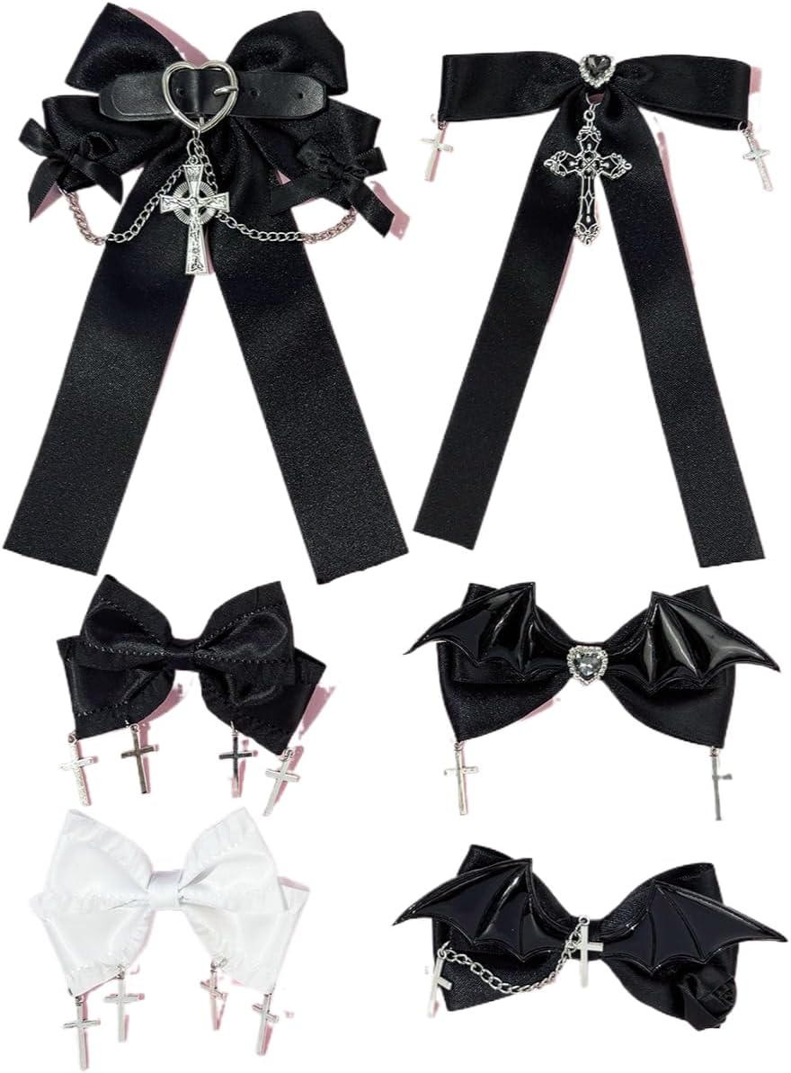 Jirai Kei Accessories Goth Shoujo Bow Hair Wear Cutecore Jojifuku Y2K Harajuku Gyaru Emo Tenshi Kawaii Lolita Outfit
