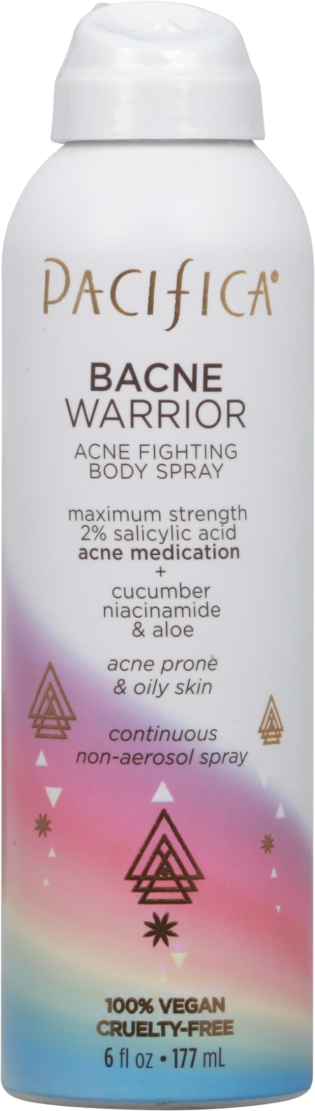 Bacne Acne Cleanser Spray - Bacne Warrior - Body Spray for Acne Treatment - w/ 2% Salicylic Acid Niacinamide & Aloe - for Body, Chest & Back Acne for Teens & Adults Vegan Dermatologist Tested