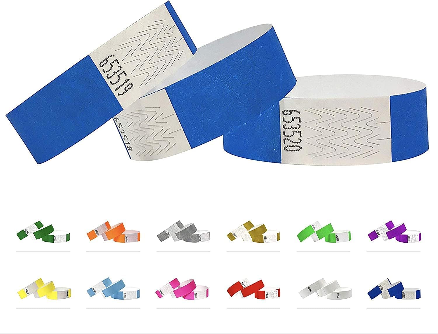 Tyvek Identifikationsarmbänder 19 mm, 5000 Stück, Event-Armbänder (Neon Blue, 5000 Pack)