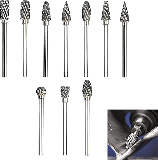 10pcs Carbide Router Bit Set with 1/8" Woodworking Shank Ideal for Carving, Engraving, Drilling and Polishing for DIY Projects, Router Drill Inserts