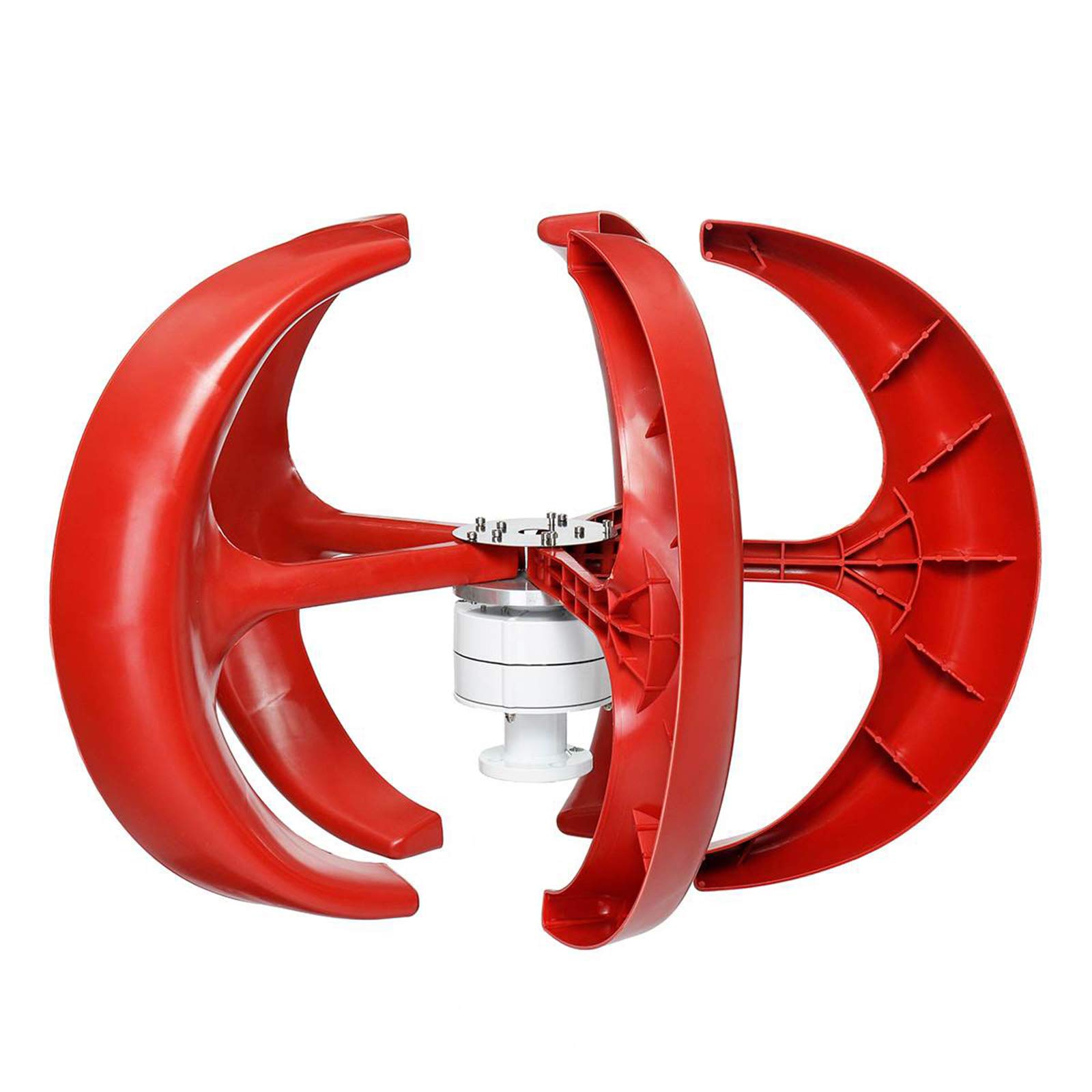 9000W Home Style Wind Turbines Kit, 5 Blades 12V/ 24V Vertical Solar Energy Generator,Used for Road and Street Lights,Red,24v