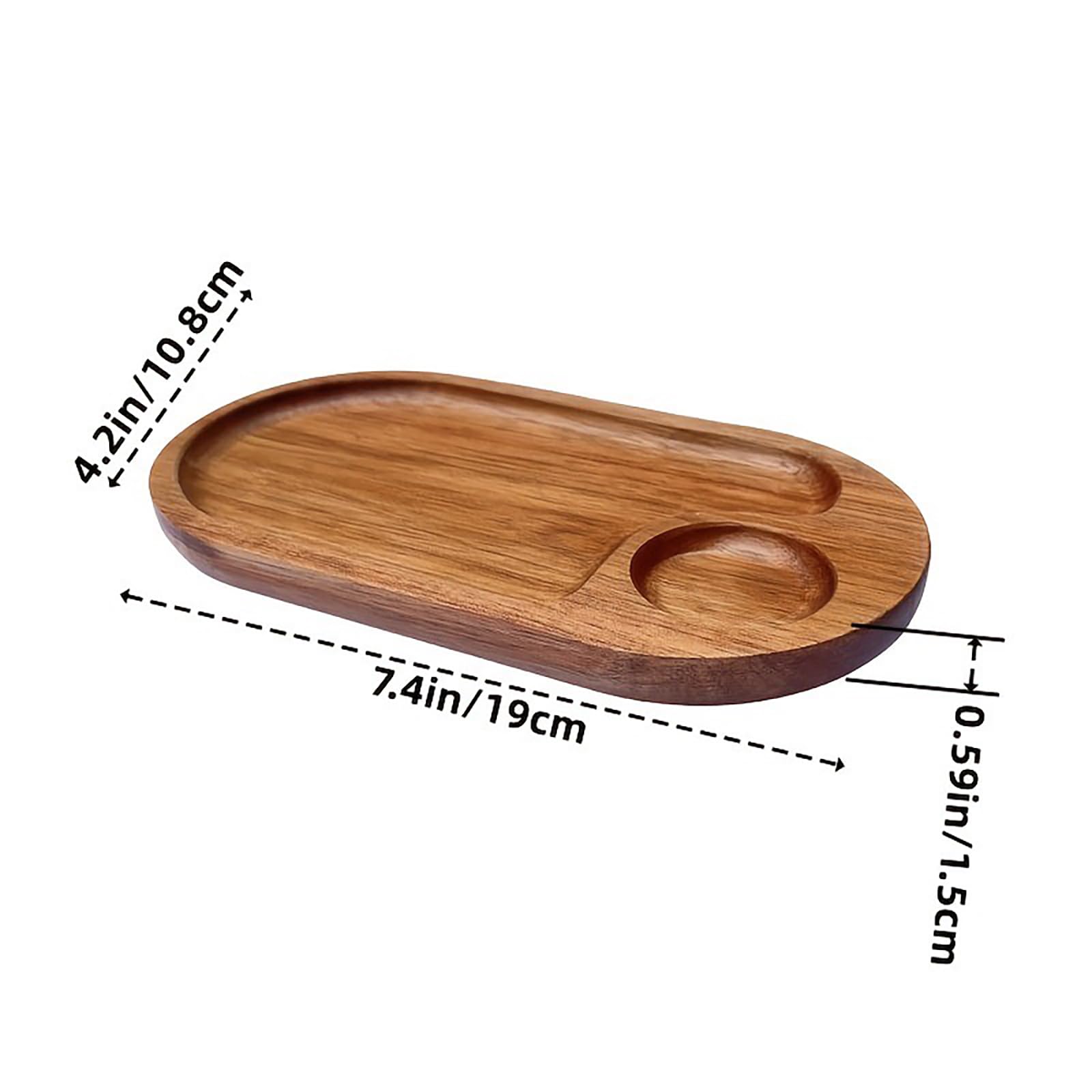 Wooden Jewelry Serving Tray for Kitchen, Dining Room, Living Room, Bedroom (Oval)