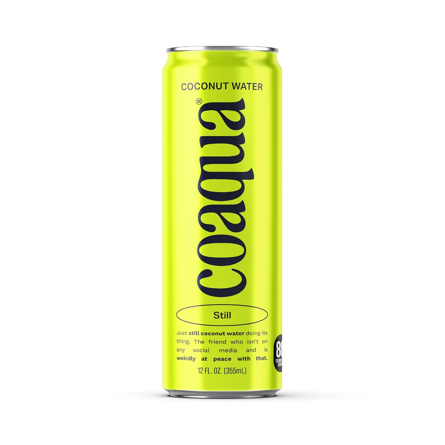 Coaqua Coconut Water, 12 Pack, Natural Electrolytes for Hydration, Naturally Sweet Electrolyte Drink Potassium, Pure Coconut Water Not from Concentrate, Fat Free, Low Sugar, 12 Fl Oz Cans