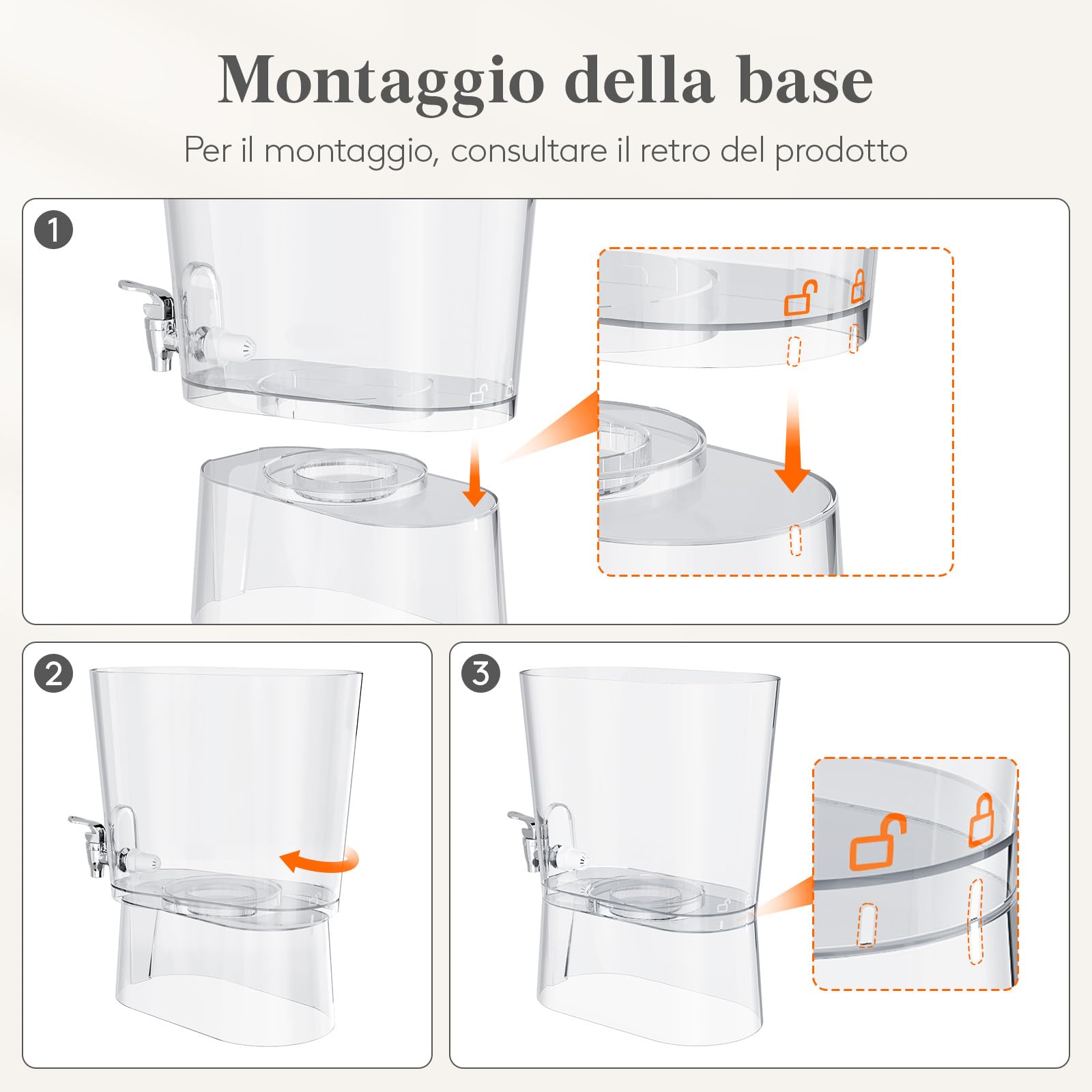 Lifewit 8L Grande Dispenser Bevande con Rubinetto, Dispenser Acqua con Filtro e Cartelli Cancellabili, Distributore Bevande in Plastica per Cocktail, Succhi, Limonata, 30 x 38 cm, Set di 2