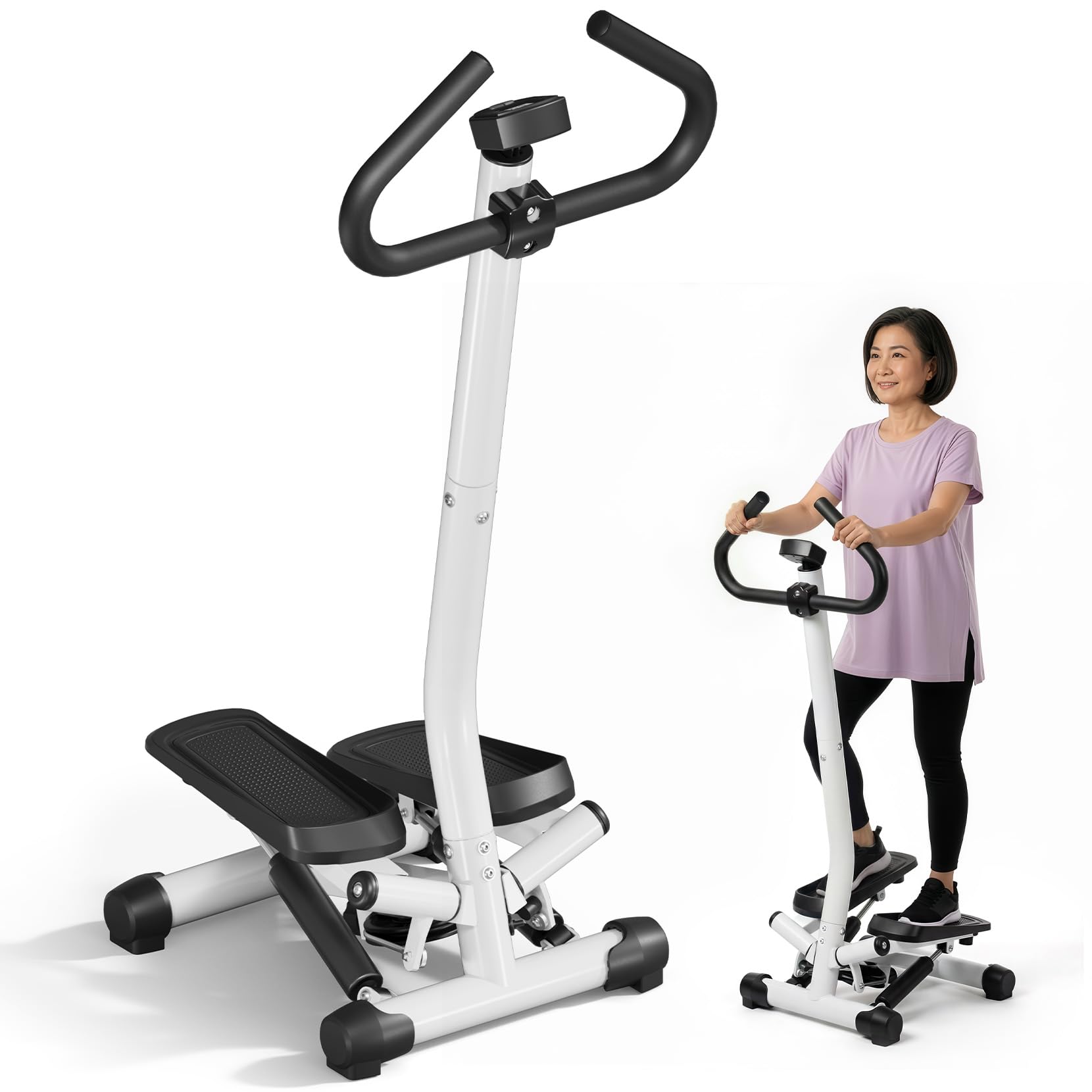 Amazon | YOLEO 健康ステッパー 足踏み健康器具 ハンドル付き 省