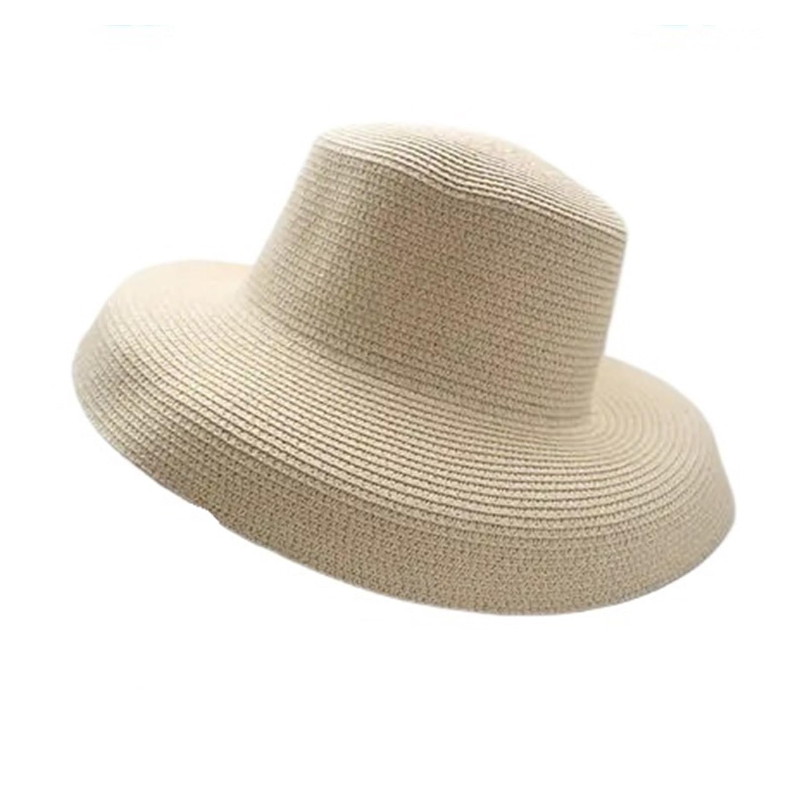 Sombrero de paja de ala ancha vintage para mujer, protección solar de verano, estilo bohemio de moda