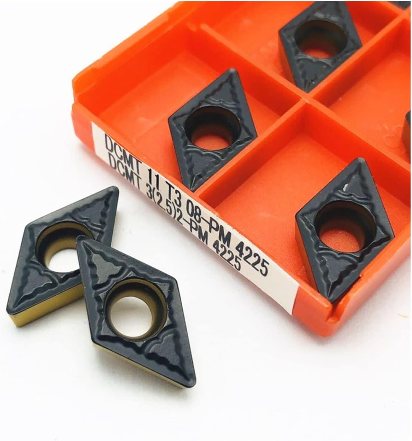 10PCS Carbide Insert Internal Turning Tool Lathe Tool Turning Insert Carbide TMP1105 (Size : DCMT11T308-PM 4225, Color : Yellow)