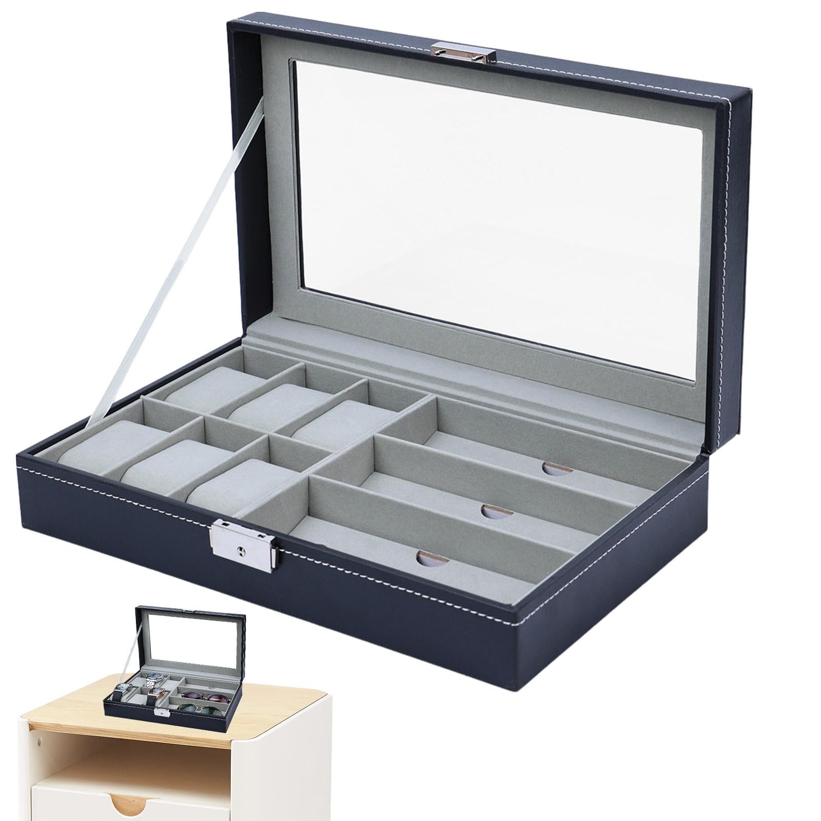 Boîte de rangement montres et lunettes pour éviter rayures et casse