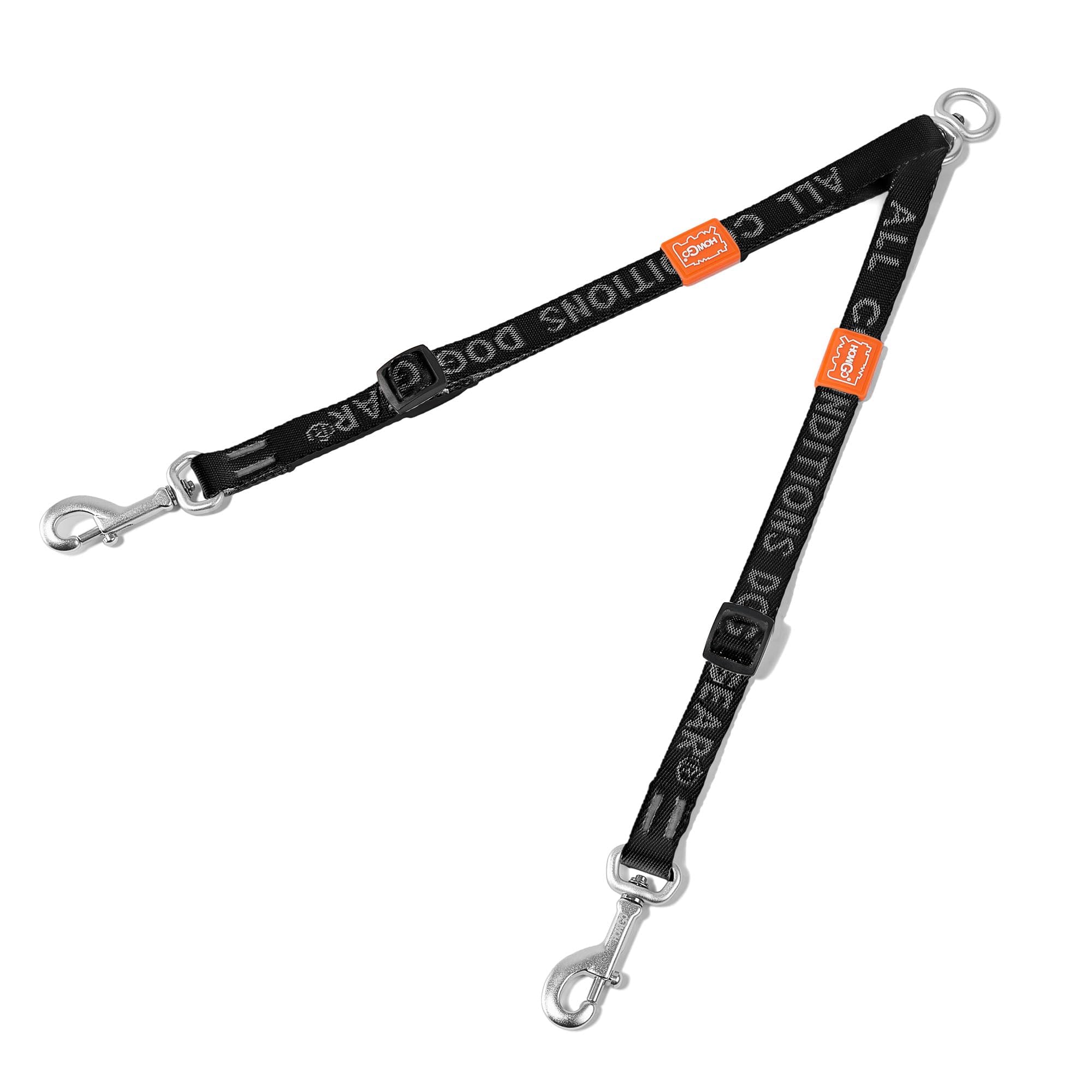 HOWGO Double Dog Leash,Tangle-Free 360 Swivel(Black, Pro S-M Splitter)
