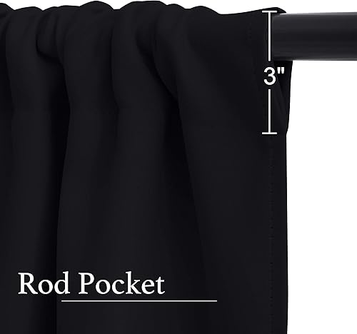 Miniatura 3 de NICETOWN Cenefas de Ventana Opacas con Aislamiento Térmico para Guardería - Paneles de Cortina con Bolsillo para Barra de Decoración del Hogar de