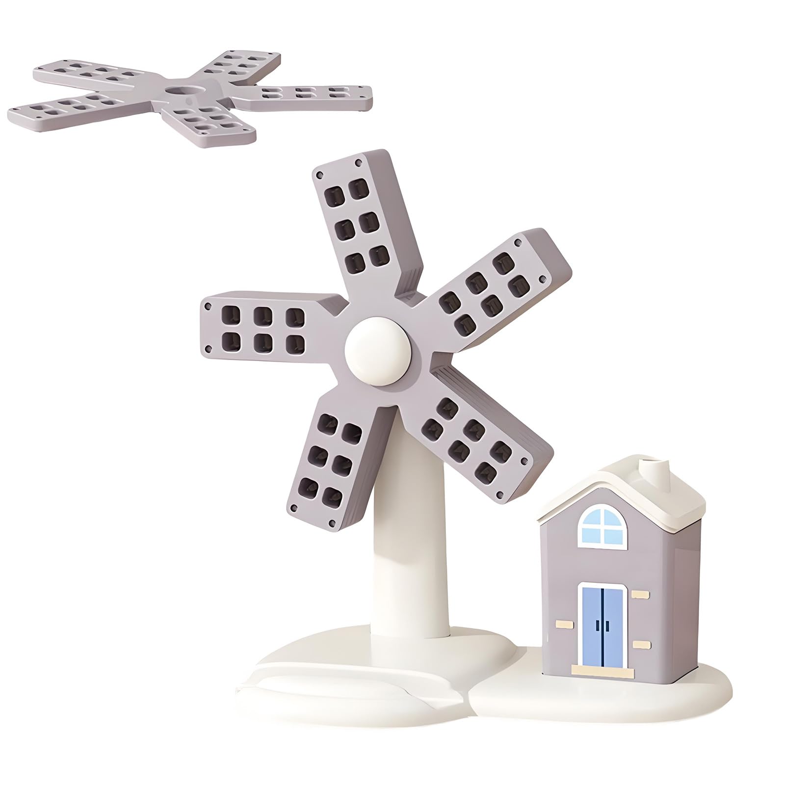 Carotoe Grey Creative Windmill Shape Placemat For Dining Table And Kitchen Desktop Decoration Functional Tableware