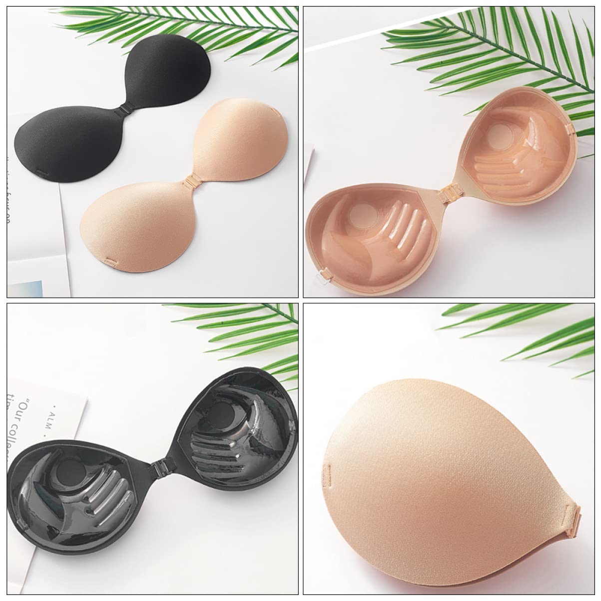 GALPADA 3sets Reggiseno Adesivo Silicone Senza Spalline per da Sposa Design Invisibile e Comodo e per Vestiti Senza Schiena e Scollati