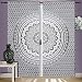 Set de cortinas de algodón con diseño de mandala. Color gris, negro...