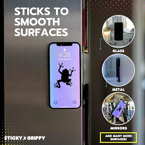 Miniatura 5 de StickyGrippy Sillicon - Soporte adhesivo para teléfono con ventosa, accesorio para teléfono para iPhone y Android, manos libres, espejo de ducha,