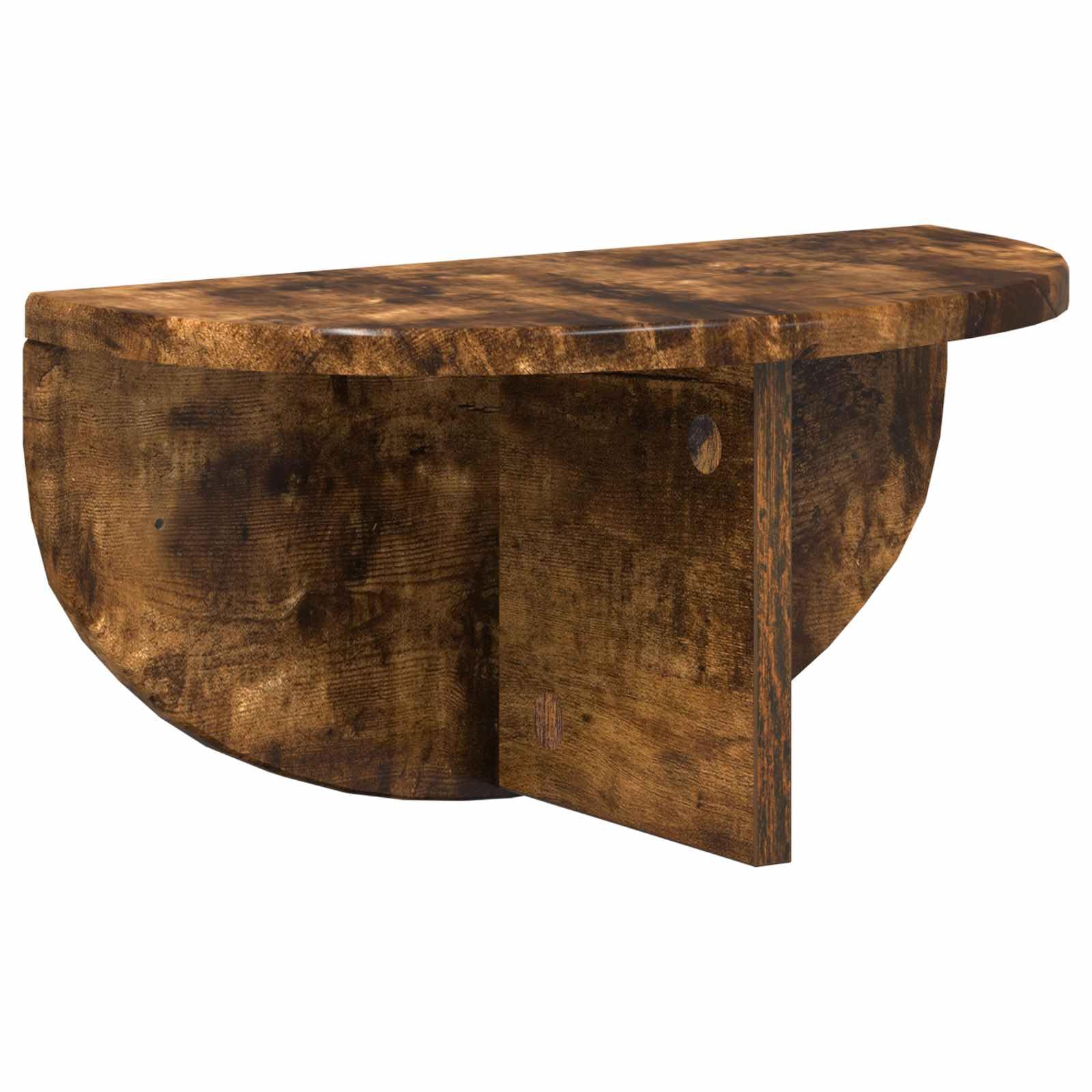 Regał ścienny, zestaw 2 sztuk, dąb wędzony, 38 x 19 x 19 cm, materiał drewnopochodny, wiszący, do salonu, sypialni, biura, uniwersalne regały ścienne