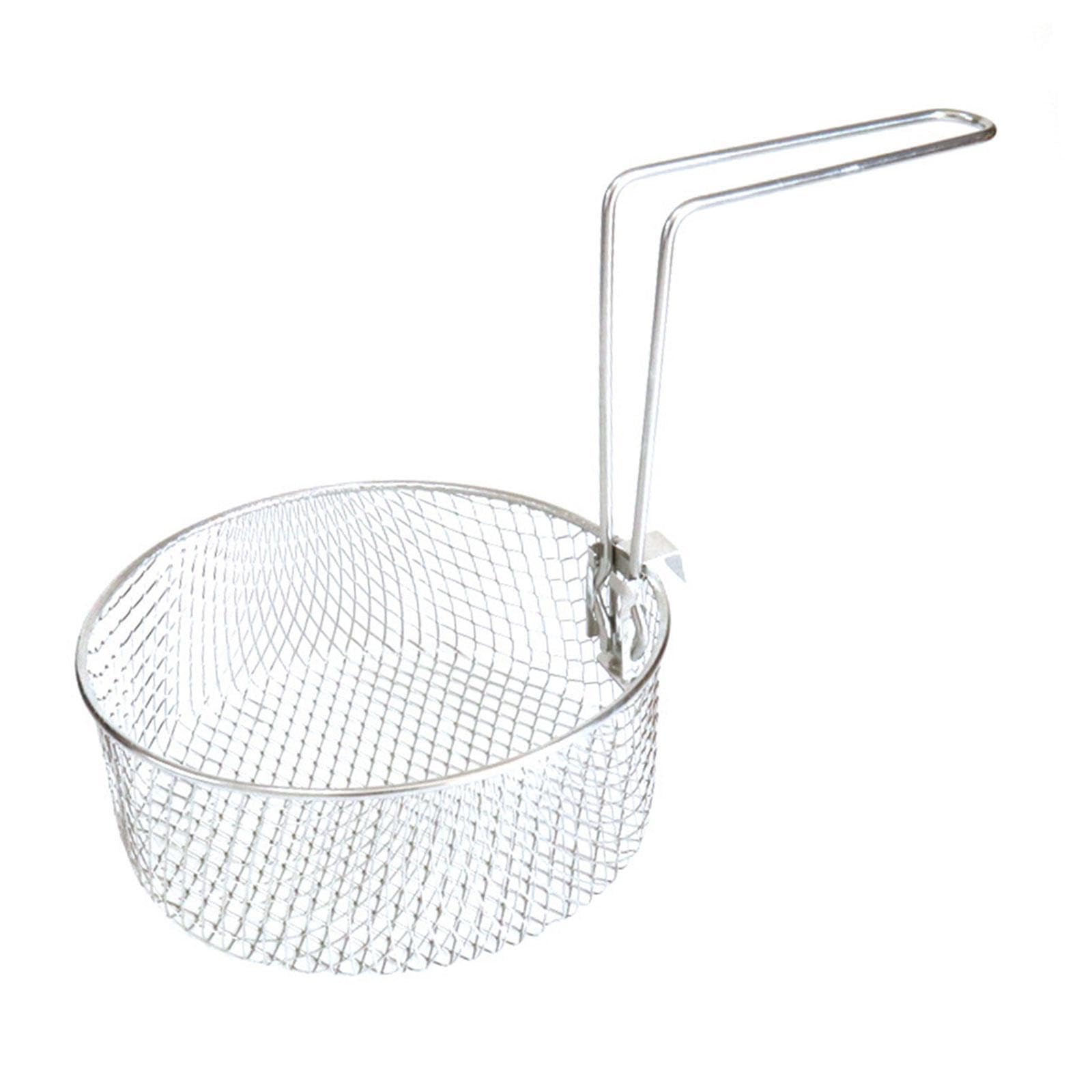 AMSLSIU Stainless Steel Mesh Frying Basket Large Capacity Drain Tool Designed For Easy Oil Filtration During Cooking Stainless Steel French Washing Bowl, frying basket