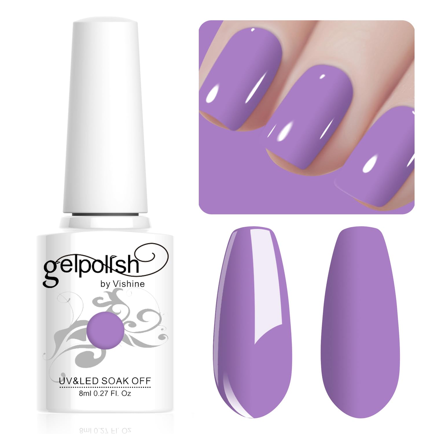 Vishine Gel Nail Polish, 1Pcs 8ml Burgundy Gel Polish Soak Off UV LED Gel Nail Art DIY Gel Nail Manicure for Girls Women #080 — view 22