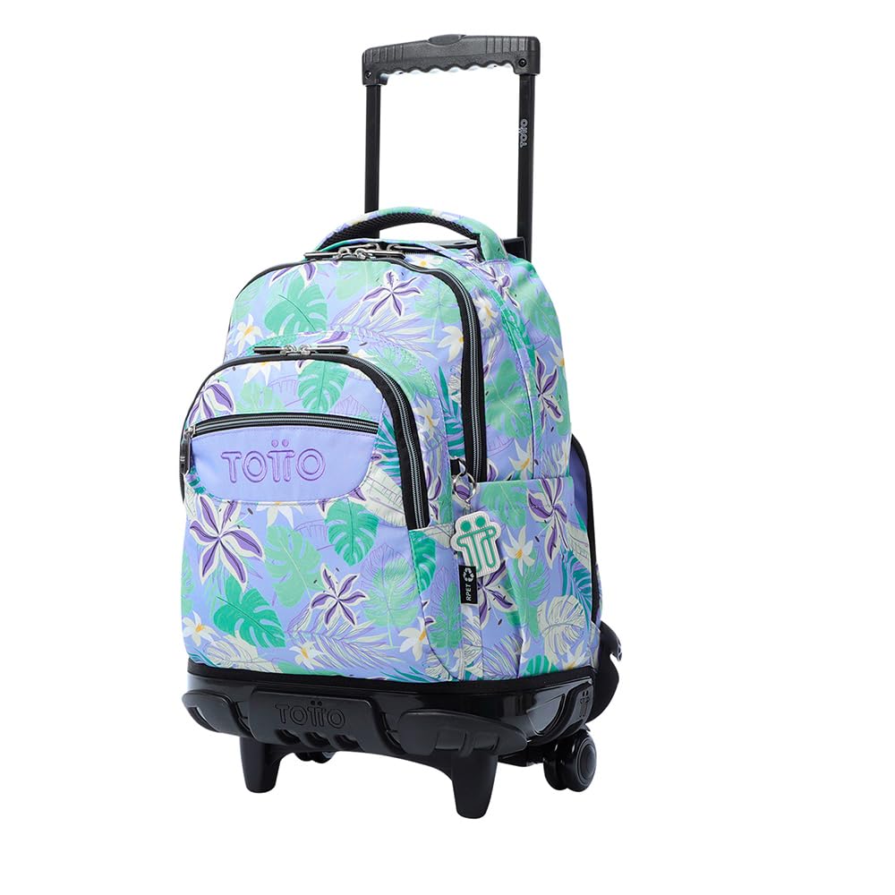 TOTTO MOCHILA ESCOLAR RUEDAS FLOR MORADO