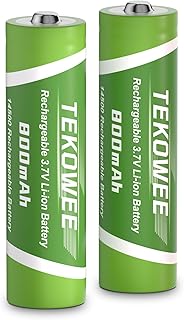 2 Pack 14500 Rechargeable Battery, 3.7V Li-ion Rechargeable Batteries 800mAh for Headlamp, Flashlight, Cameras Toys