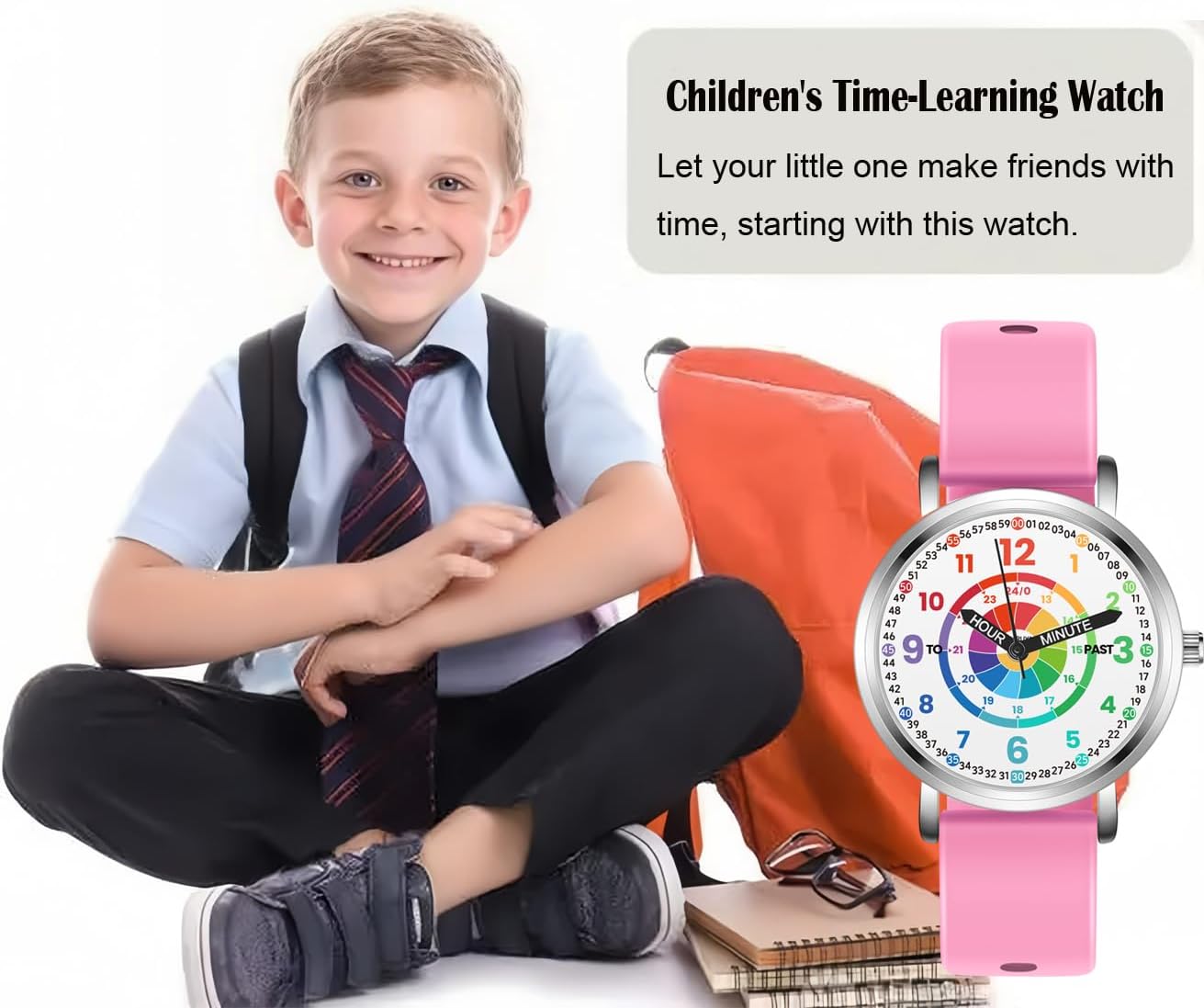 Kids Analog Learning Watch - Waterproof Time Teacher Watch for Boys & Girls Ages 4-12, Easy-Read Educational Clock, Durable Birthday Gift for Boys Girls - Image 2