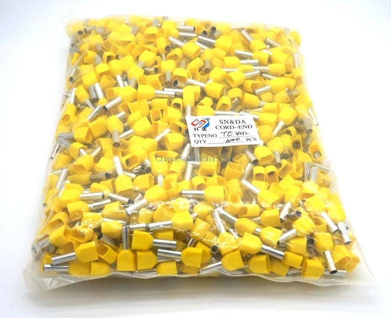 Generic TE4012 2 x12 AWG Grey Twin & Dual Entry Wire & Bootlace Ferrules for 2 X 4.0mm2 12.0mm Pin Length 1000PCS/PACK