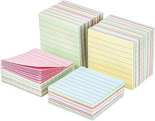 ポストイット 付箋 強粘着 罫線 100枚×20冊 パステルカラー 75×75mm ノート ふせん メモ