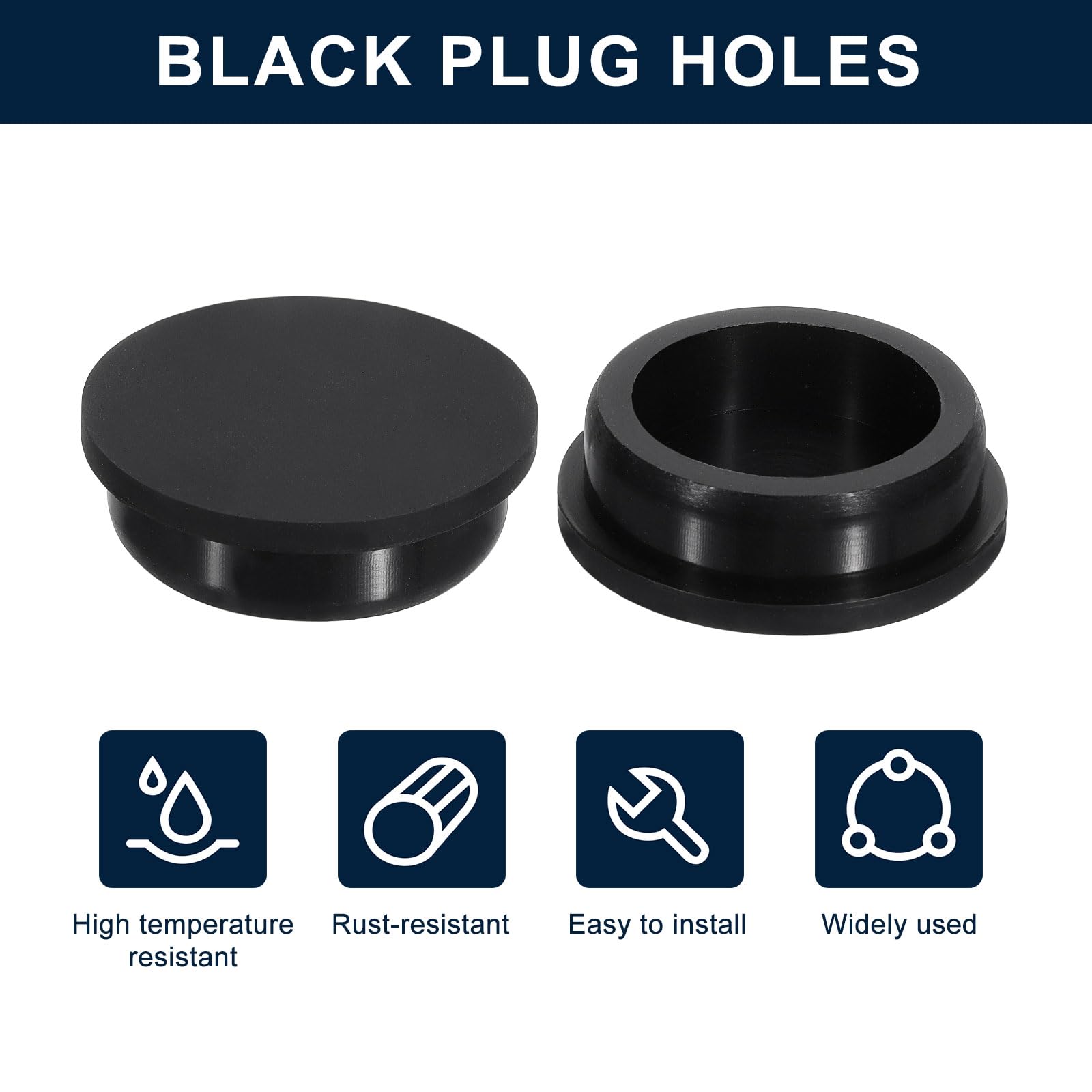 QUARKZMAN 2 Piezas Tapones Negros de Goma para Orificios 46-47mm