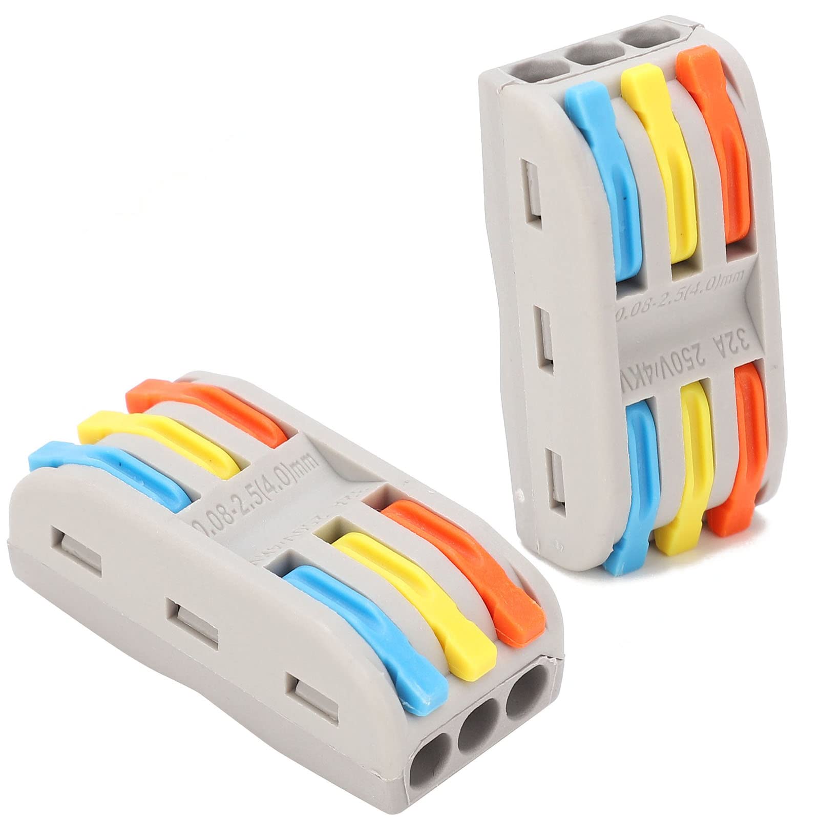 WOODTULA 3 to 3 inline Compact Splicing Connectors - Quick Cable Connector - Wire Conductor Connector - Electrical Connectors Blocks (2pcs, 3 to 3 inline, Multi) (B0C5TJ7M39) Amazon Price History, Amazon Price Tracker