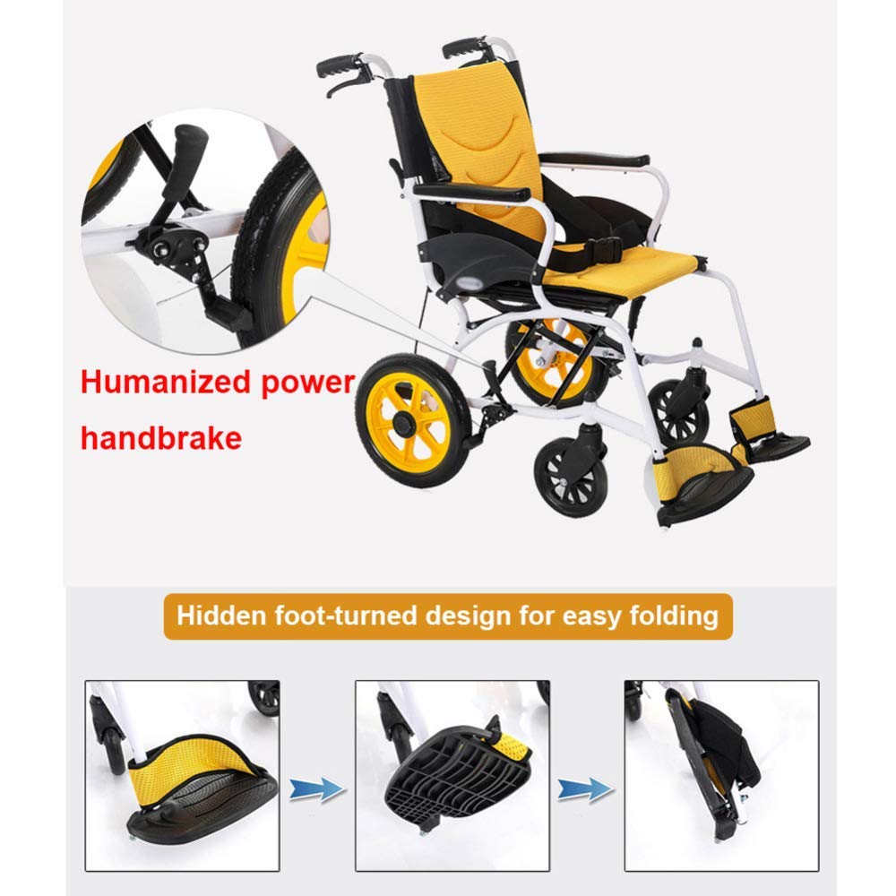 Silla de ruedas manual ligera y plegable para ancianos y discapacitados, diseño autopropulsado con frenos de mano y ruedas traseras de liberación rápida, construcción portátil de aluminio