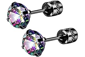Titanium Stainless Steel Rainbow Stud Earrings