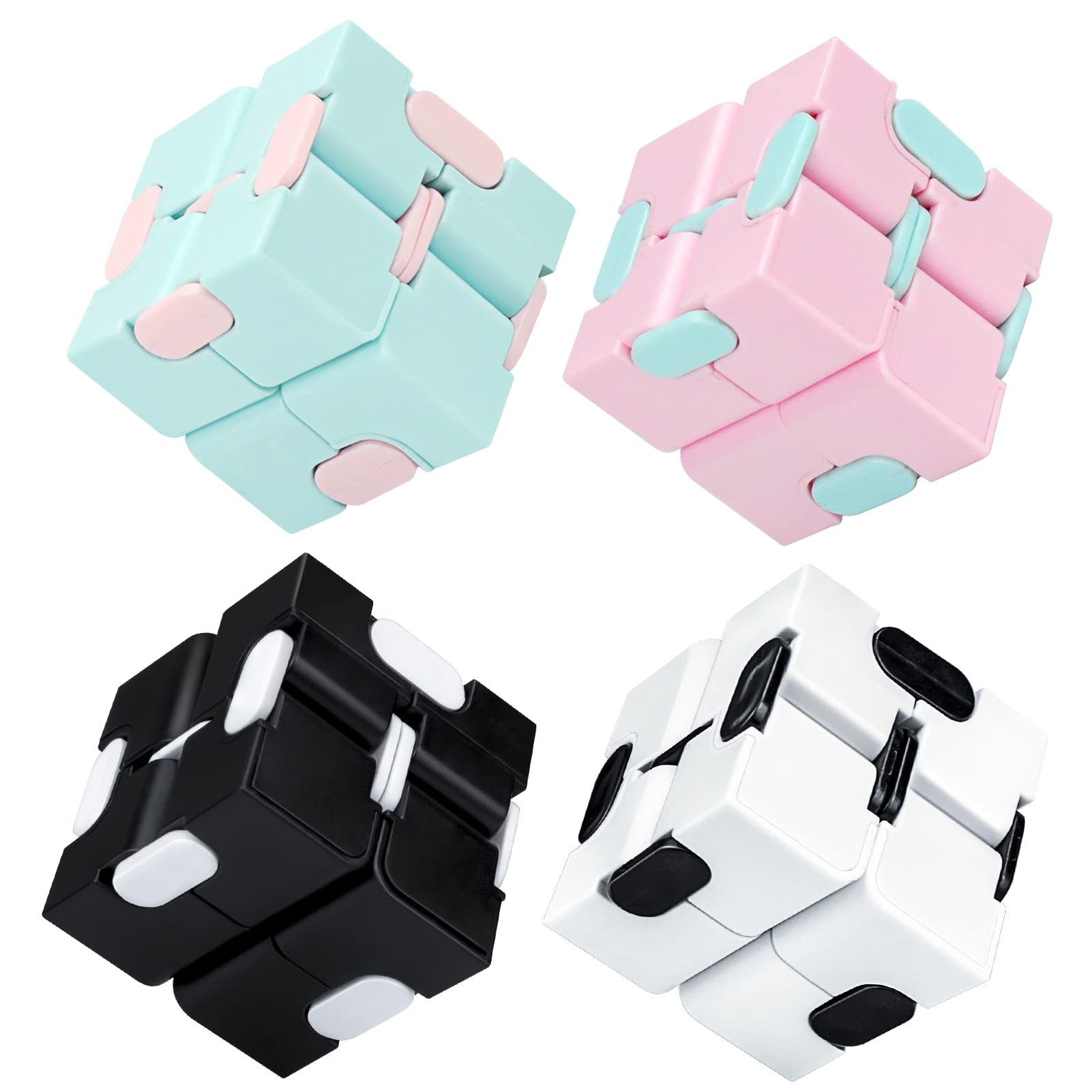 Infinitycube Fidget Toy Stress Relieving Fidgeting Game for Kids and Adults,Cute Pocket-Sized Unique Gadget for Anxiety Relief and Kill Time (4,