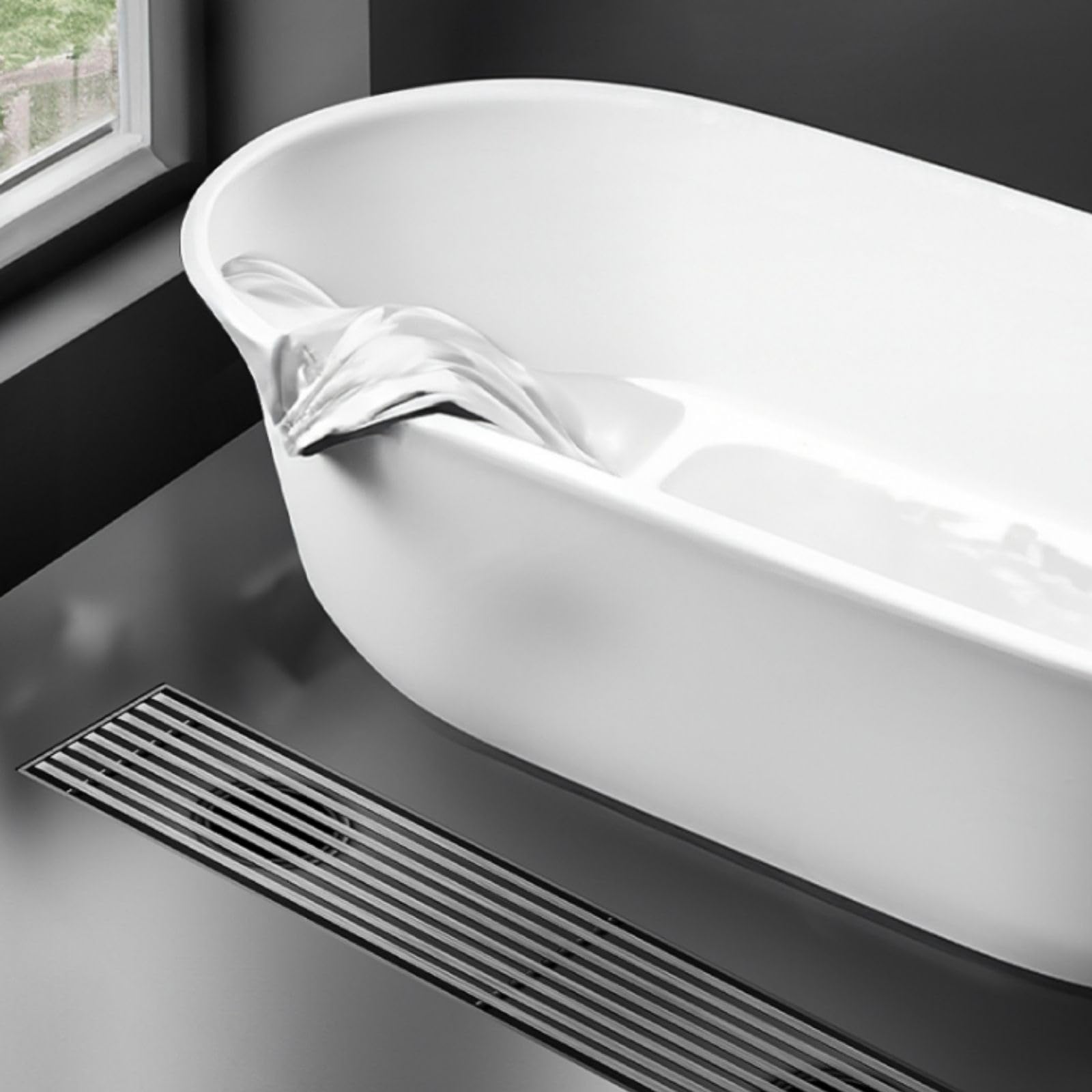 8cm de Ancho Desagüe de Suelo Extraíble de Acero Inoxidable 304 Anti-Obstrucción Color Gris Pistola for Baño Balcón Terraza Fácil Instalación Filtro Desague Ducha(8 * 120cm)