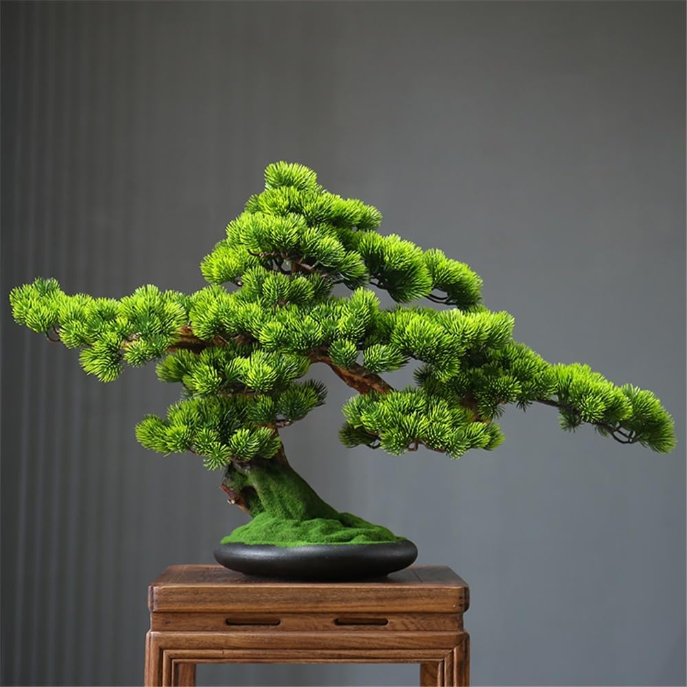 Artificielle Bonsaï Aménagement paysager de Bureau d'hôtel Chinois Feuilles de cyprès artificielles Ornements de bonsaï en Pot Bonsaï Artificiel Plante Artificielles