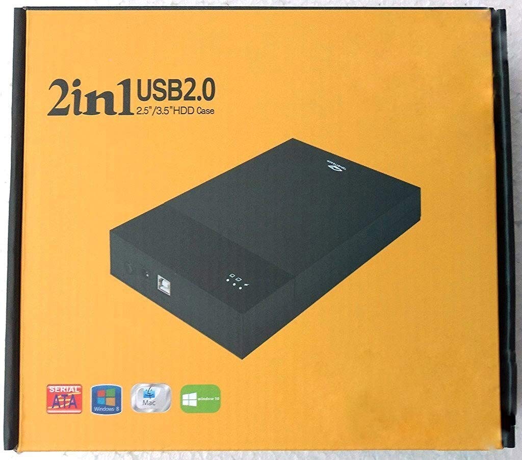 PremiumAV 2-in-1 USB 2.0 Hard Drive Enclosure, 2.5-Inch SATA HDD/SSD Portable Casing for Laptop, Desktop, Mac, and Gaming Console, Tool-Free Plug and Play External Storage Case (Multicolor)-image-34