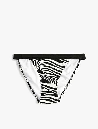 Zebra Desenli Bikini Altı Normal Bel
