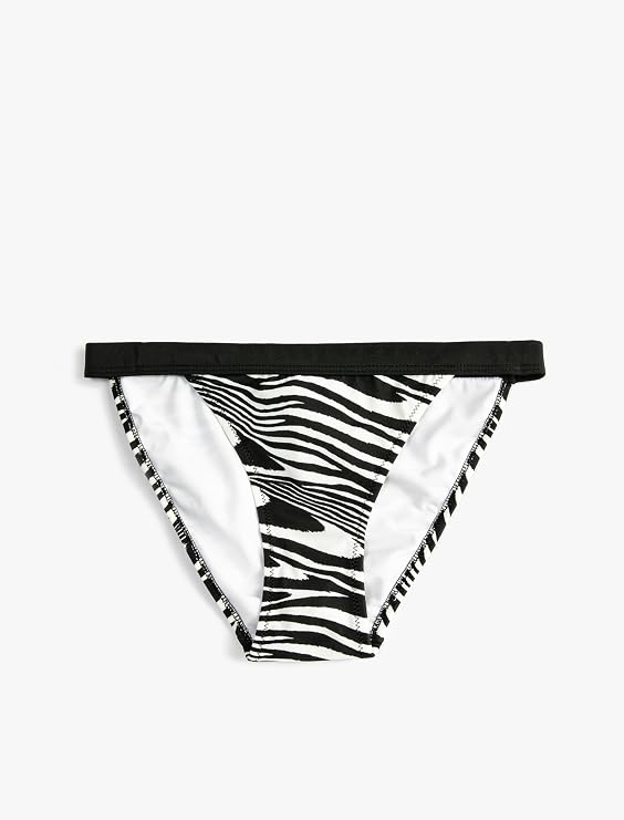 Zebra Desenli Bikini Altı Normal Bel