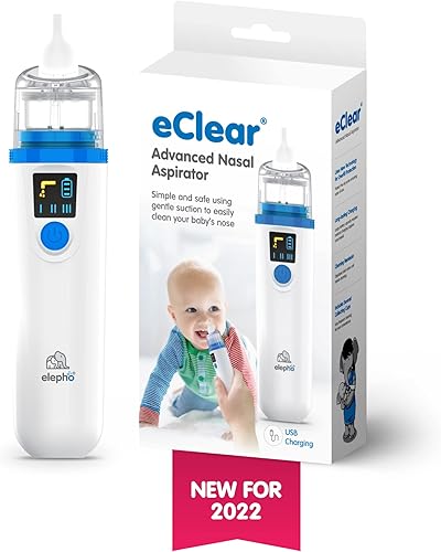Miniatura 6 de Elepho eClear Aspirador nasal avanzado para bebés. Fácil de usar con tecnología de protección contra desbordamiento. Múltiples ajustes de succión