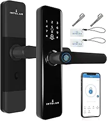 Fechadura Digital, Tuya APP WiFi Fechadura Digital de Sobrepor Touch Screen, 5 em 1 Trava de porta Inteligente para a Porta da Frente