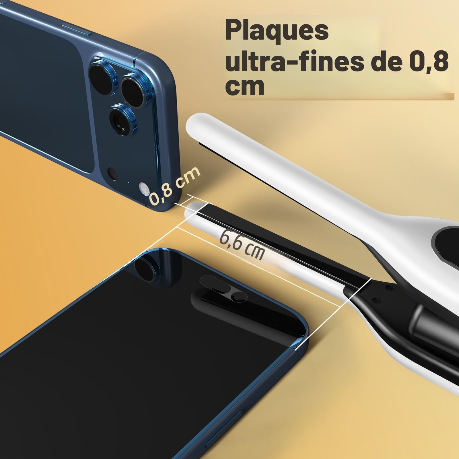 SUNMAY Voga Mini lisseur sans fil pour cheveux courts, petit fer plat 3/10" pour coupe Pixie et barbe, lisseur et bigoudi sans fil portable 2 en 1 pour voyage, batterie 5000 mAh