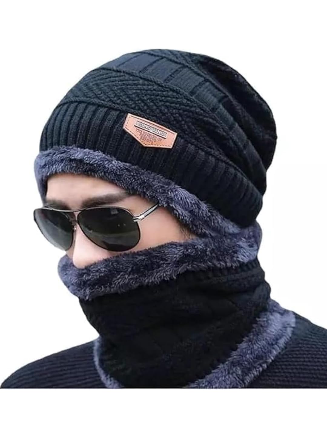 Wool Beanie Cap & Muffler Set for Men & Women – Soft Warm Woolen Winter Cap with Neck Muffler – Unisex Winter Cap & Scarf Combo-image-47