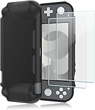 ProCase Protective Case for Nintendo Switch Lite with 2 Pack HD Clear Screen Protectors, Anti-Scratch Grip Case Shock-Absorption Soft TPU Cover for Full Protection and Ergonomic Design -Black