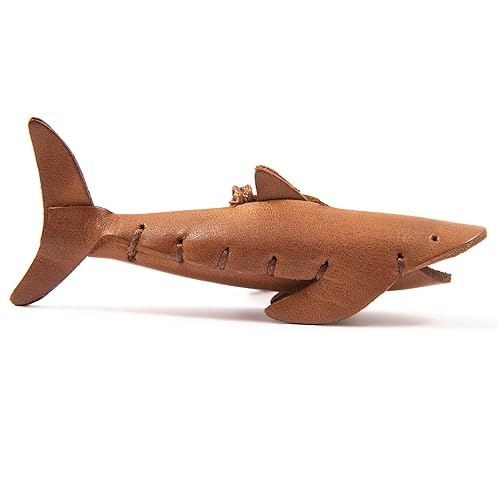 Miniatura 3 de Handmade Leather Shark Keychain, Hanging Bag Charm for Purse and Backpack Keychains for Women 100% Genuine Leather, Shark Gifts for Shark Lovers