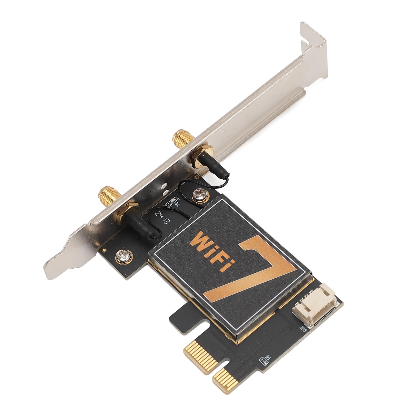 BE200NGW Carte WiFi PCIE 8774 Mbps, Carte Réseau Fil, Réseau à Antenne Pliable 12 DB à Haute Vitesse, Idéale pour Les Systèmes d'exploitation de Bureau