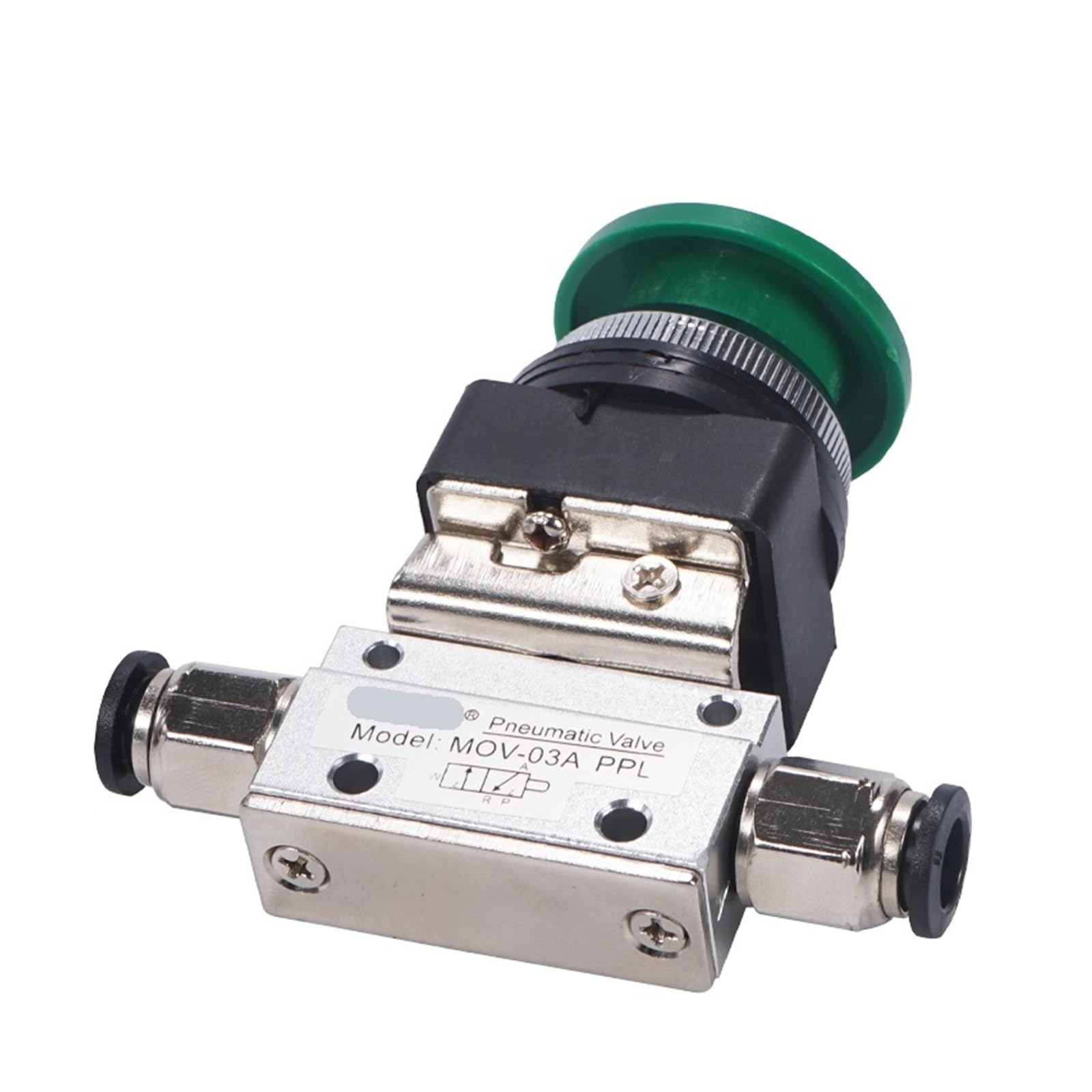 Yiqtjnzfgp 4Mm-01 Mov-03 1/8" Pt Threaded Mushroom Cap Emergency Stop Button Self-Locking 2-Position 3-Way Pneumatic Mechanical Valve With Connector(4Mm-01)