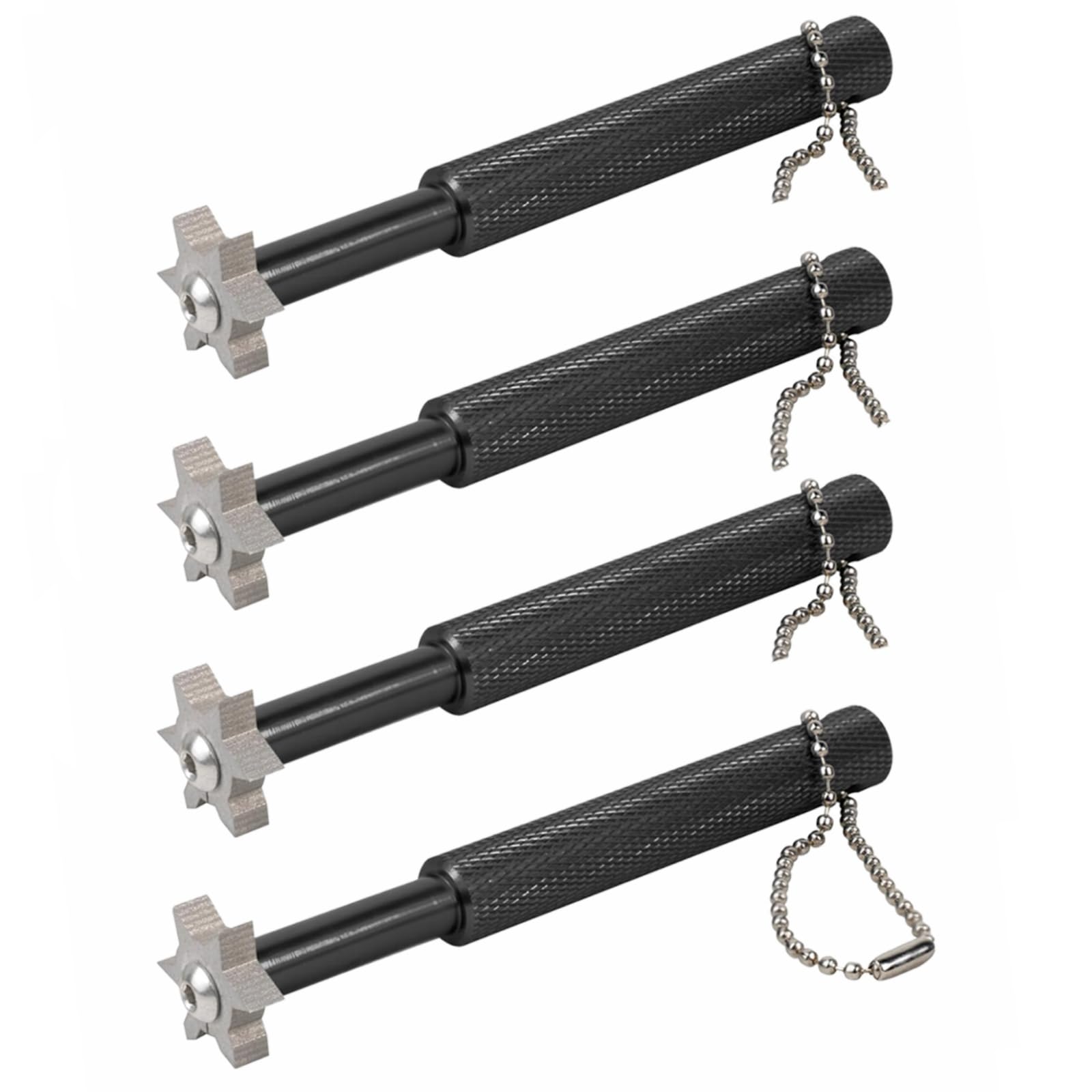 4PCS Golf Club Groove Sharpener Tool, Groove Sharpener With 6 Heads, Durable Golf Accessories For Men And Women Utility Clubs Re-Grooving Cleaning (BK)