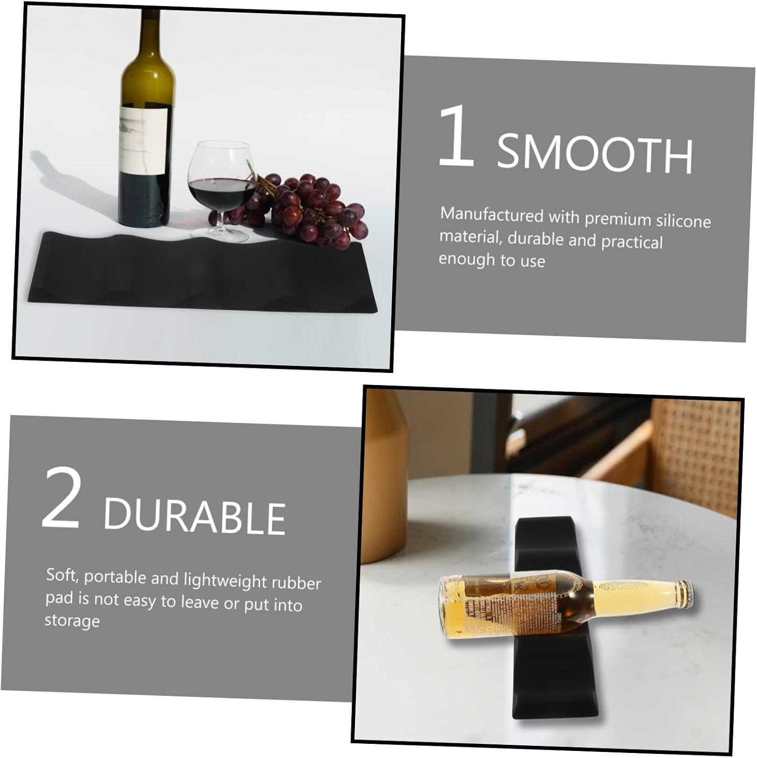 Alipis 2Pcs Non Slip Silicone Wine Bottle Stacker Creative Rack for Wine Storage and Organization Folding Tray for Fridge and Countertop for Home Party Bar and Beverage Shops