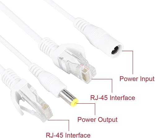 Miniatura 5 de Sonew Cámara IP POE RJ45 Cable Power Over Ethernet Adaptador Inyector + Divisor DC 12 V 10 Par